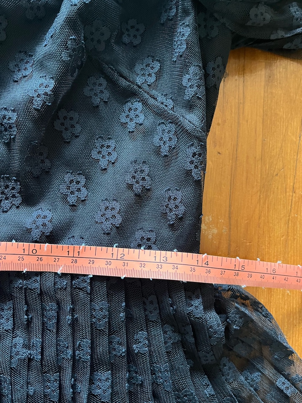 Sandro Paris Black Floral Pleated Ruffle Lace Mini Dress Whimsygoth Feminine - Picture 11 of 16